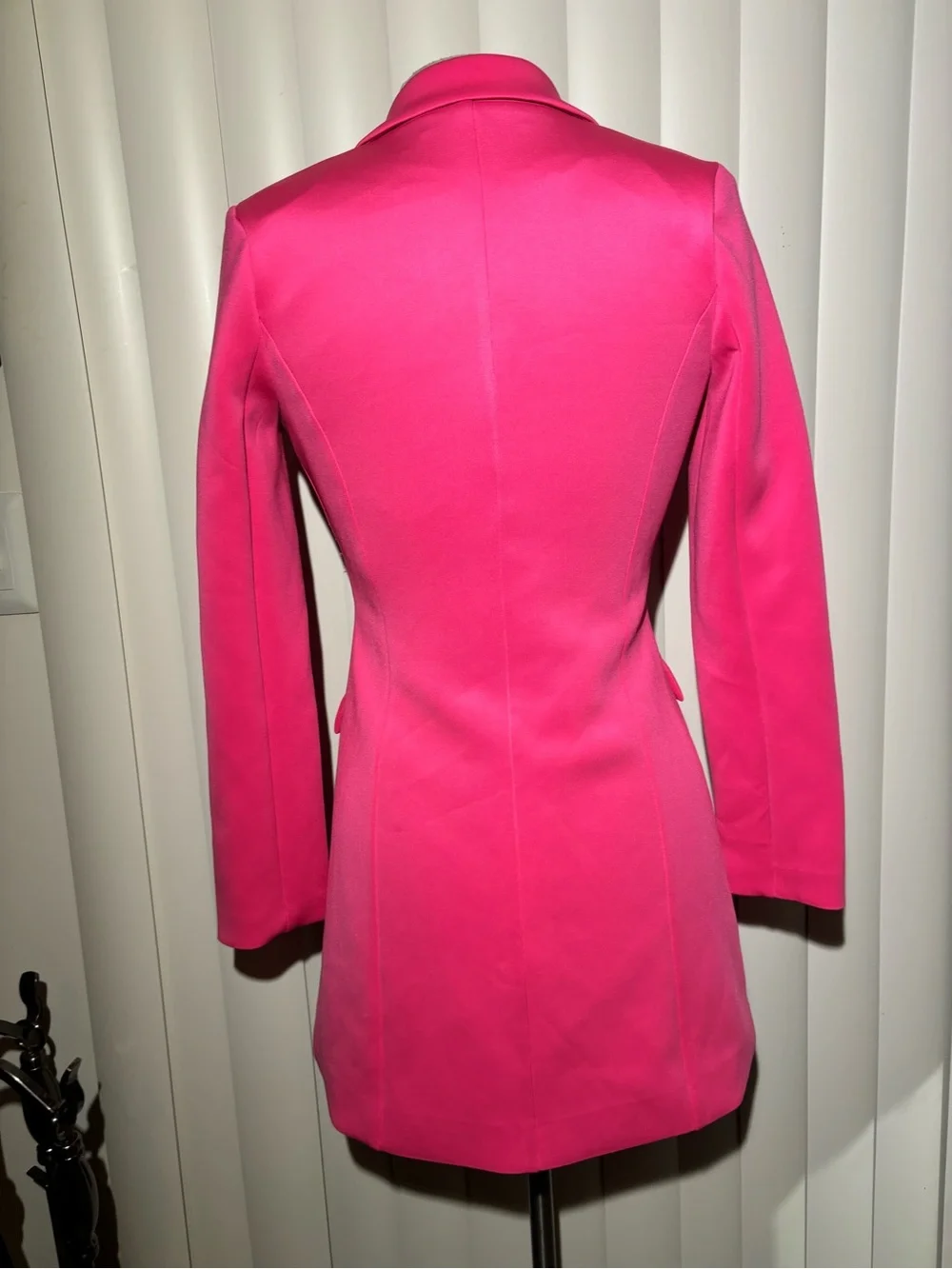 Women's Double-Breasted Fuchsia Blazer Coat
